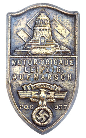 NSKK Motor Brigade Parade Badge Leipzig 1937