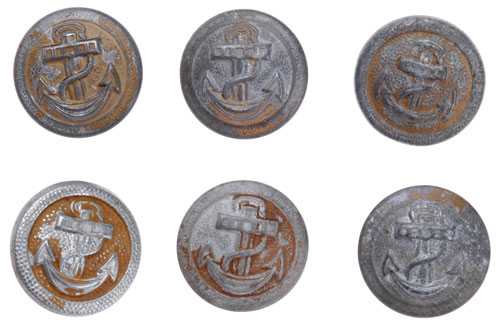 Six German Navy Buttons