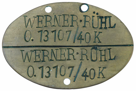 Dogtag for Werner Rühl