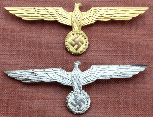 Two Kriegsmarine Metal Tunic Eagles