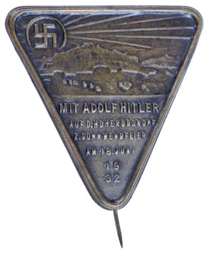 1932 Hoherodskopf Summer Solictice Badge