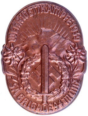 SA Brigade 94 Munz - 1939 Sport Competion Badge 