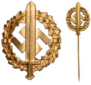 Gold SA Sports Badge and Pin