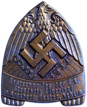 German Day of the SA Commemorative Badge - July 30, 1933 - Standarte Sauerland