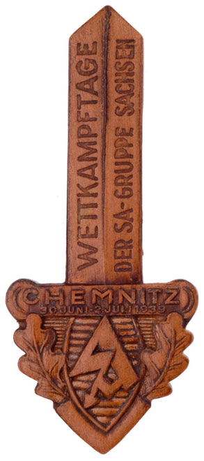SA Group Sachsen Sports Day Badge - Chemnitz 1939