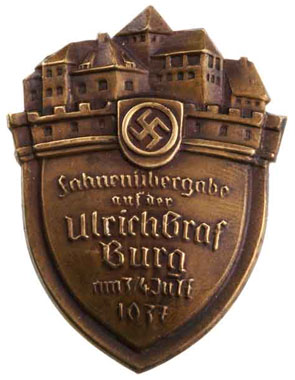 1937 Flag Presentation Tinnie to SS Oberfuhrer Ulrich Graf