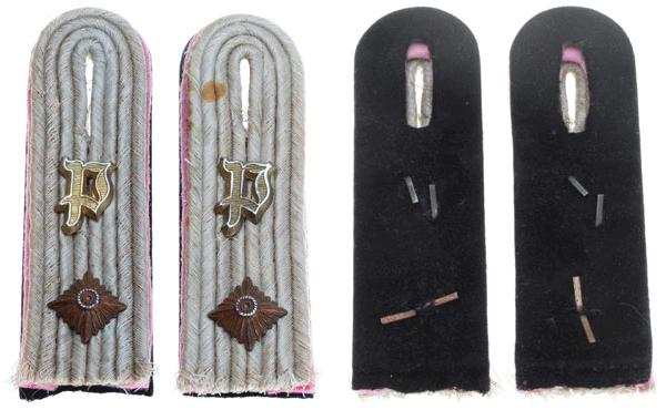 Waffen SS Panzer 1st Lt. Shoulder Boards
