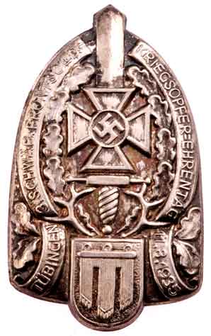 3rd Schwabian NSKOV Combat Veteran's Honor Day Badge Tubingen, Aug 11, 1935