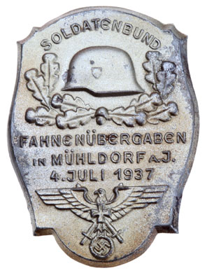 NS Soldier's League Flag Retirement Ceremony Badge Muhldorf a. J. - July 4, 1937