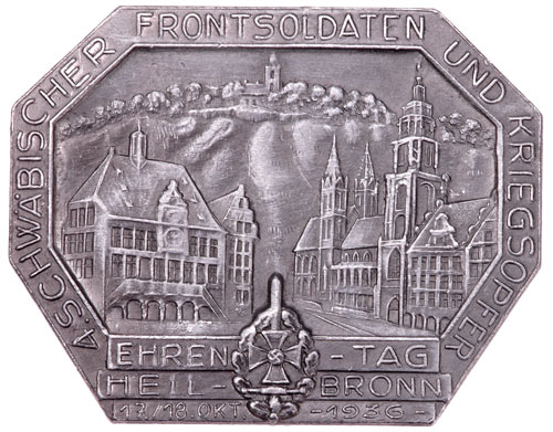 NSKOV Front Soldier's Honor Day Badge Schwabia, Oct 17-18 1936 