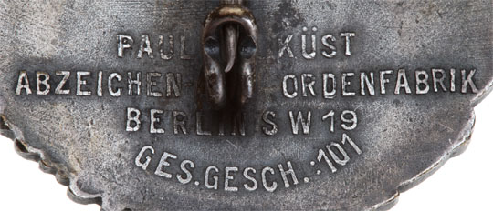 Paul Kust Abzeichnen Ordenfabrik Berlin SW 19 Ges. Gesch. : 101