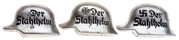 Three Types of Stahlhelm Membership Pins 