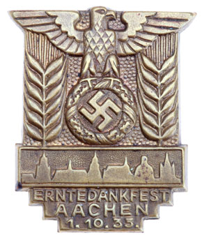 Reichsnahrstand Harvest Festival Badge Aachen - Oct 1, 1933