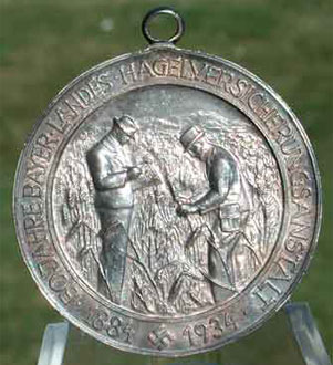 1934 Silver 50th Anniversary Bavarian Hailstorm Insurance Medal