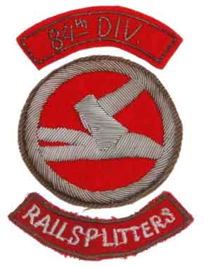 Bullion 84th Division Patch with 2 Arcs